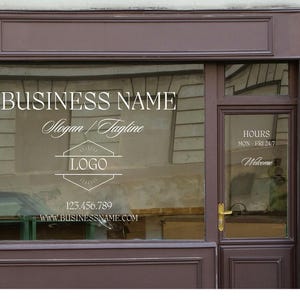 Logo Decal, Company Logo Decal, Customizable Window Decal, Your Company Name or Logo Storefront Vinyl Sticker Window Door Lettering