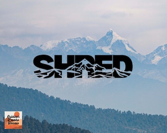 Shred- Outdoor Vinyl Decal for Cars, Windows, Bikes, Bottles, Mugs. Bike Decal. Ski Decal. Snowboard Decal. Funny Sticker.