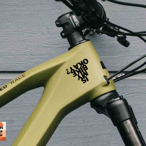 Is my bike OK - Sticker extérieur en vinyle pour votre vélo ou vos voitures, fenêtres, bouteilles, tasses. Autocollant drôle pour vélos.