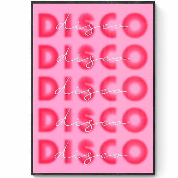 DISCO Print | A4 & A5 | Bold Gallery Wall | Music Prints | Blue | Pink | Orange | Green | Brown | Eclectic Decor