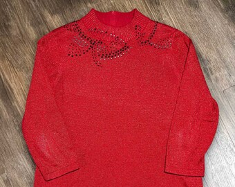 Tan Jay Y2K Sparkle Sweater Size M