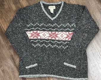 St John's Bay Vintage V Neck Pullover Sweater Size S