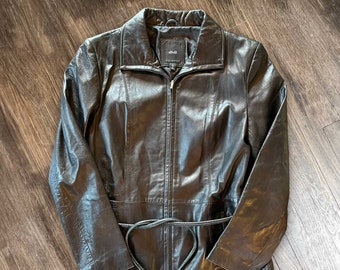 Vintage JLC New York Jacket Front Zip W/Tie Waist Size M