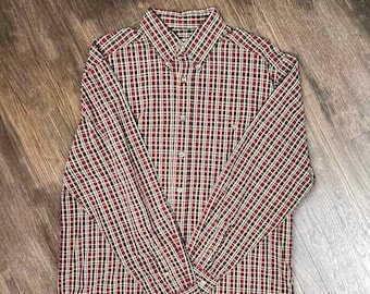 Wrangler Rugged Wear Plaid Long Sleeve Shirt Size M
