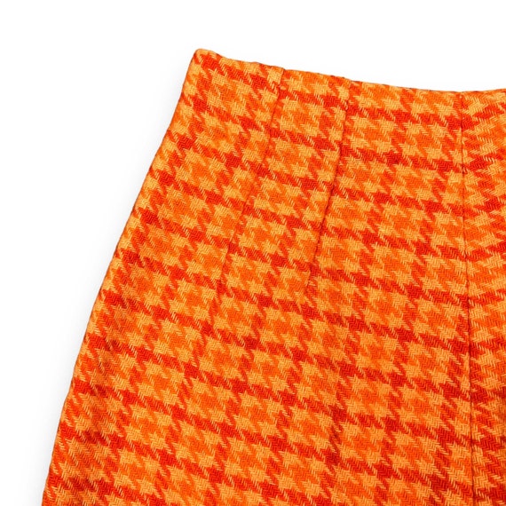 70s Orange Houndstooth Skirt - image 5