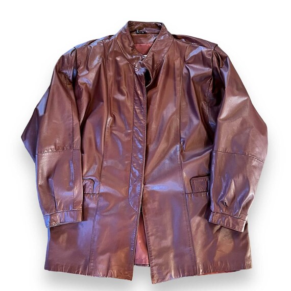 Womens leather shop jacket size 16