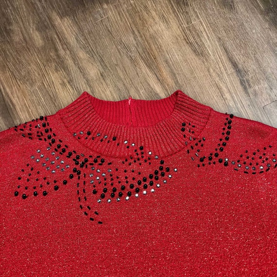Tan Jay Y2K Sparkle Sweater Size M - image 5
