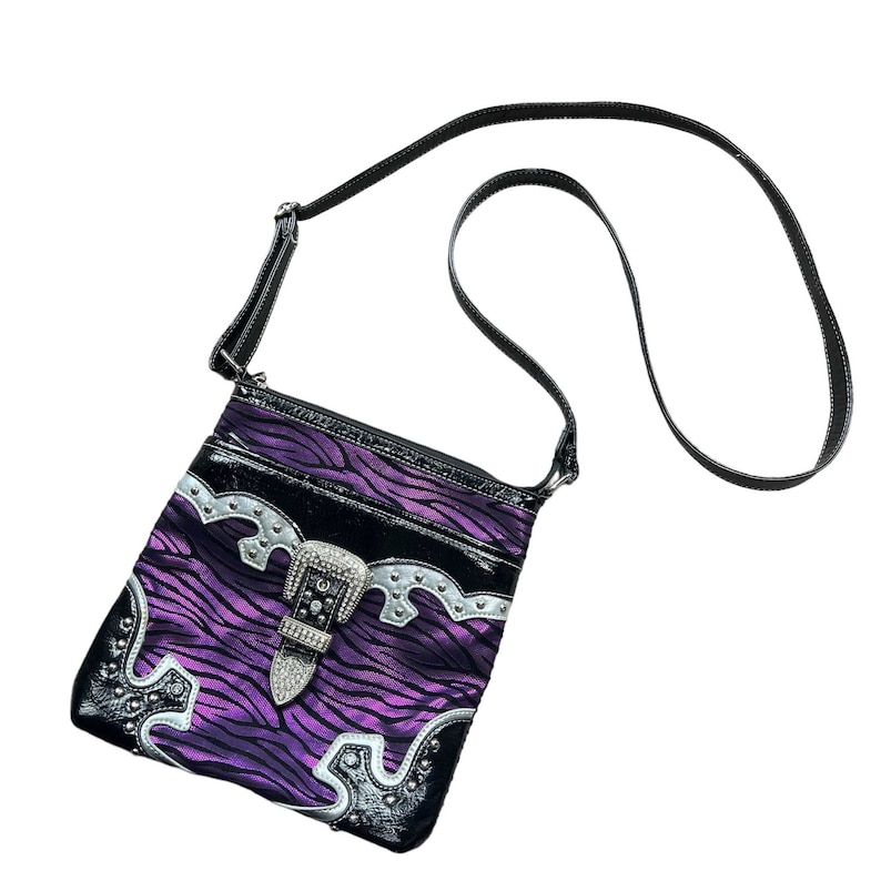 Y2K Crossbody Bag Purple and Black image 1