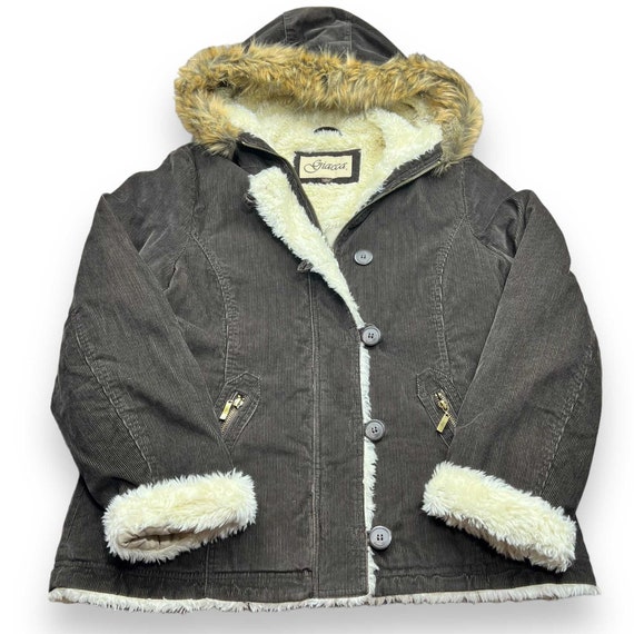 Corduroy Faux Fur Jacket by Giacca Etsy