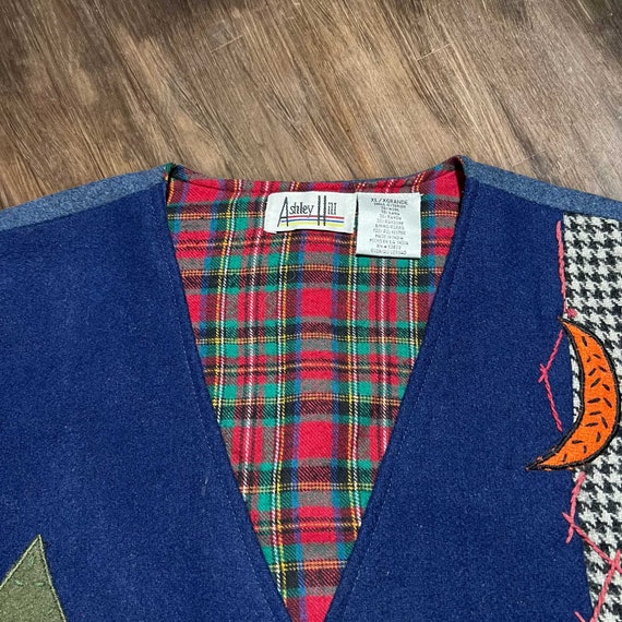 Ashley Hill Flannel Vest Boho Moose Design Size XL - image 3