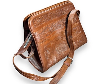 Hand Tooled Leather Shoulder Bag