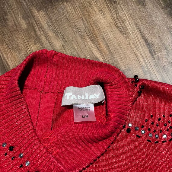 Tan Jay Y2K Sparkle Sweater Size M - image 6