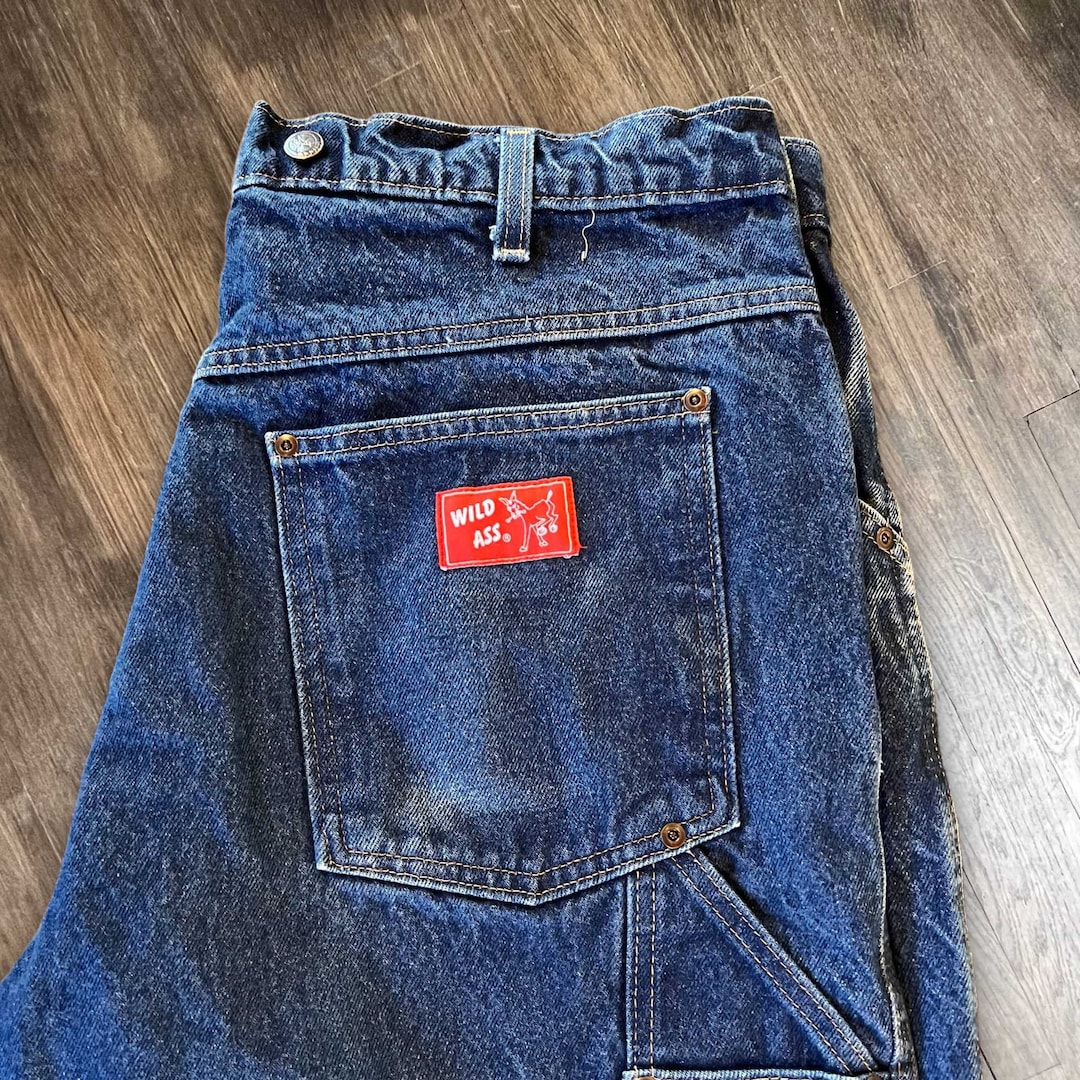 Wild Ass Logger Suspender Denim Jeans Size 40x30 Etsy