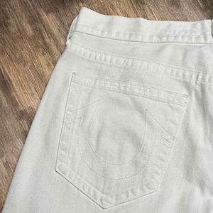 White Denim Jeans Geno Originals by True Religion Size 38x33 image 8
