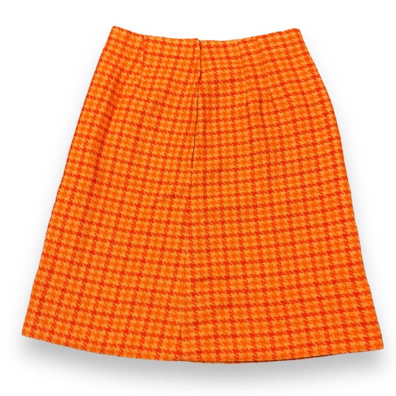 70s Orange Houndstooth Skirt - image 4