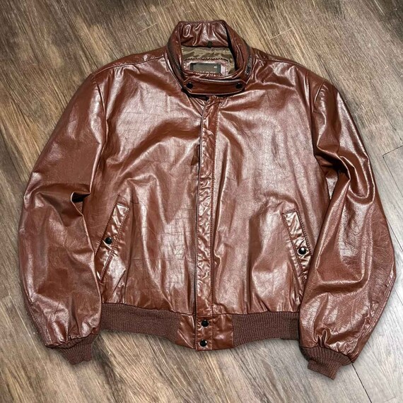 Cooper Vintage Leather Bomber Jacket Size 46 Gem