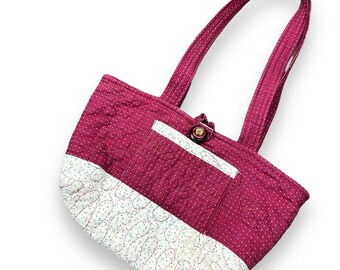 Boho Quilted Shoulder Tote Bag