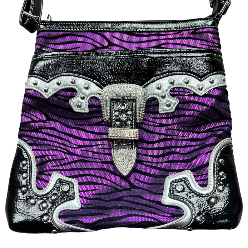 Y2K Crossbody Bag Purple and Black image 3