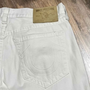 White Denim Jeans Geno Originals by True Religion Size 38x33 image 9