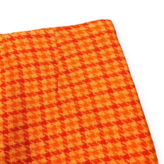 70s Orange Houndstooth Skirt - image 6