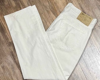 White Denim Jeans Geno Originals by True Religion Size 38x33