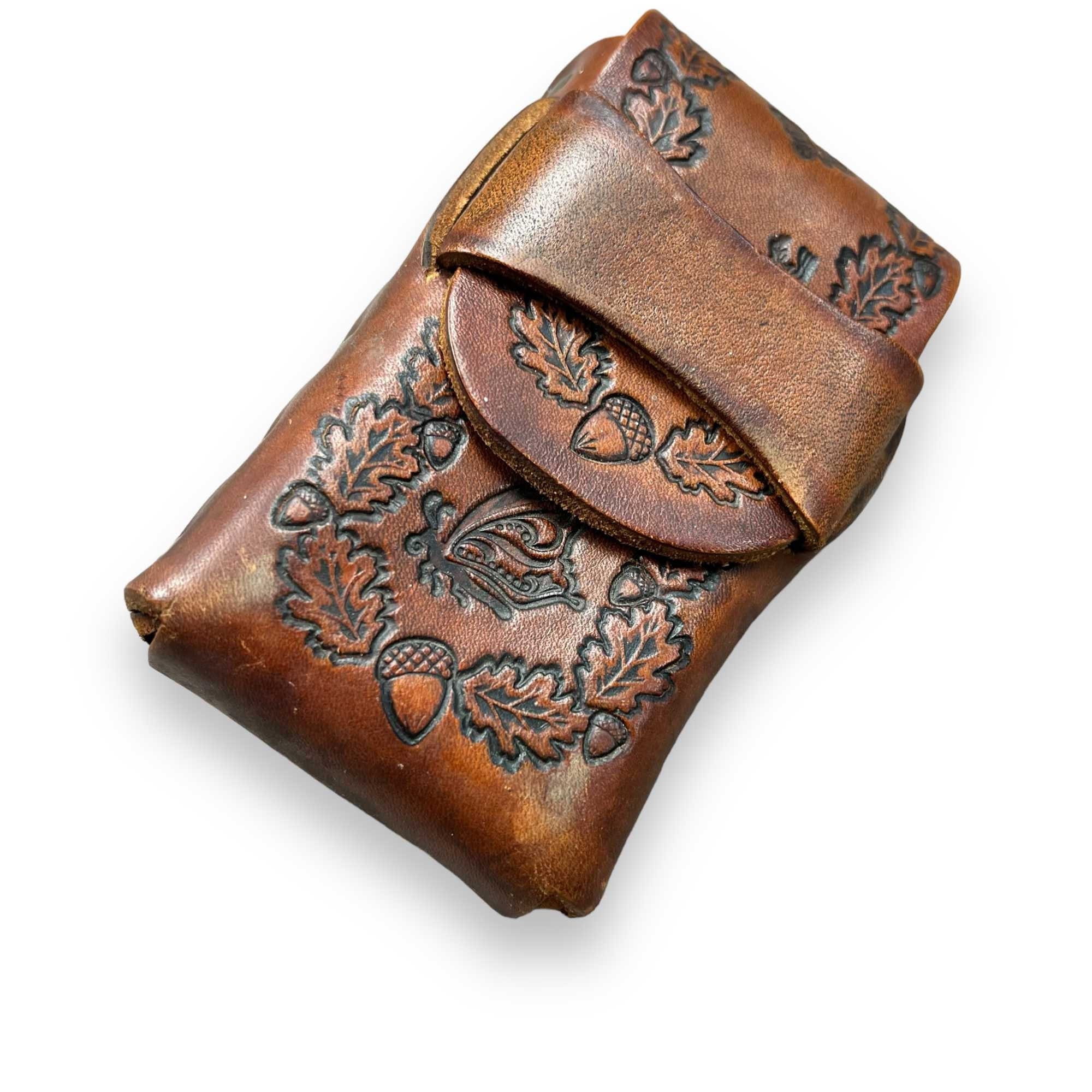 Vintage Hand Tooled Leather Cigarette Case - Etsy