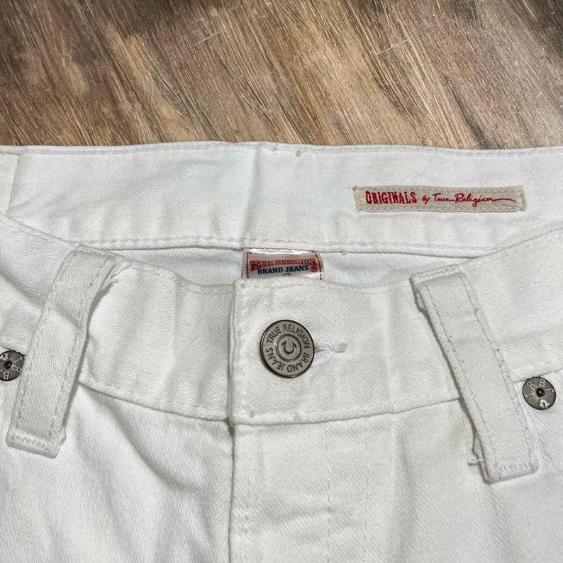 White Denim Jeans Geno Originals by True Religion Size 38x33 image 5