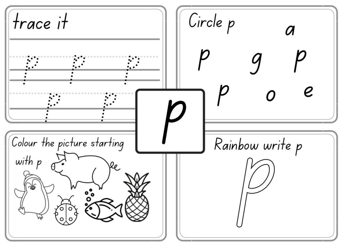 Alphabet worksheets phonics literacy | Etsy