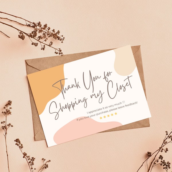 Poshmark Thank You Cards Etsy