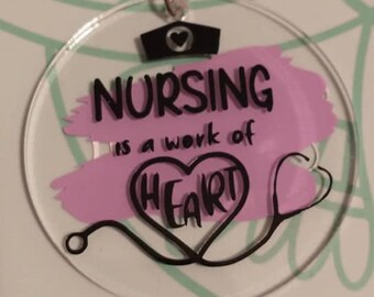 Nursing Is A Work of Heart Keychain