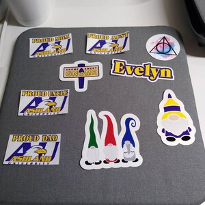 Custom stickers, grad gift, university, going away, dorm