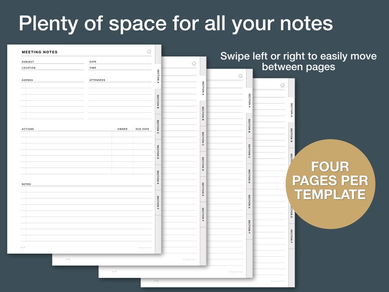 Remarkable Meeting Notes Template Remarkable 2 Template Etsy UK