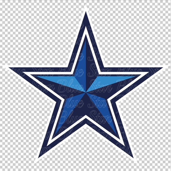 3 Dimensional Blue Star Digital file in ai, eps, jpg, png and svg (no physical item)