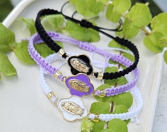 Virgen de Guadalupe Bracelet: Handwoven Nylon, Catholic Gift