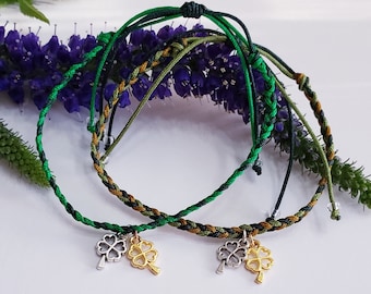 Braided Shamrock Bracelet: St Patricks Day Irish Jewelry