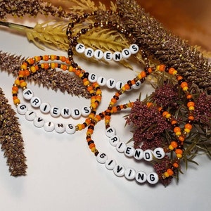 Set de pulseras de cuentas de semillas para la celebración de Acción de Gracias entre amigos, recuerdos para fiestas de Acción de Gracias