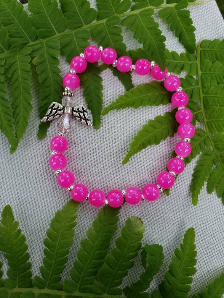 Angel Bracelet, Pink Bracelet, Guardian Angel, Confirmation Gift