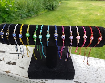 Handmade Evil Eye Bracelet: Nylon String Protection Jewelry