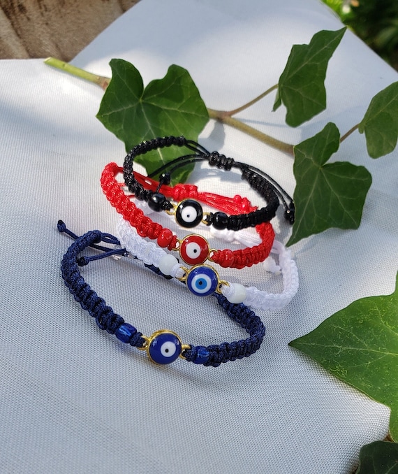 Evil Eye ブレスレット レディース 赤ちゃん 新生児 幼児 キッズ ピンク 保護ブレスレット お守り 小さな女の子 Mommy And Me 幸運 調節可能なストリングブレ