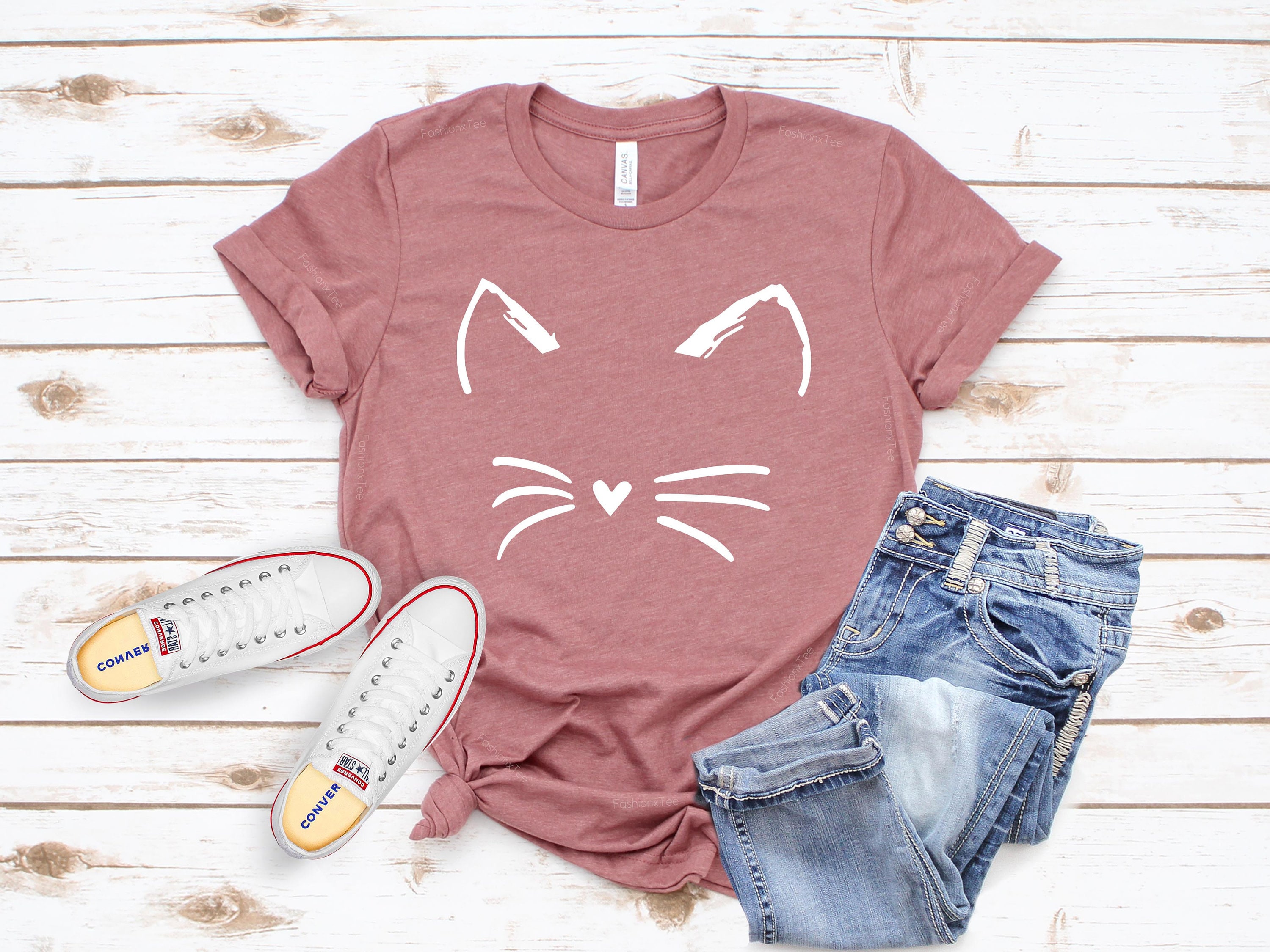 Cat Shirt Kitty Kitten T Shirtteemens Womens Ladies Funny Etsy 