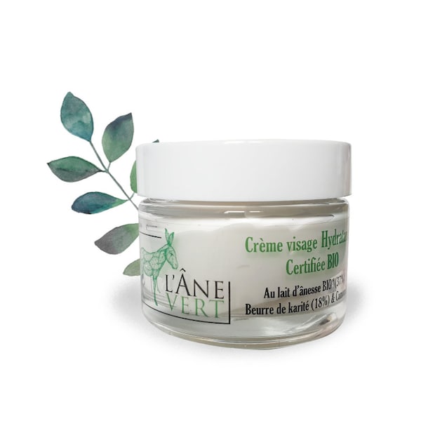 Crème Visage Bio hydratante au lait d'ânesse L’ Âne Vert