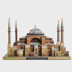 Hagia Sophia 3D-puzzelset – Ayasofya-moskeemodel – schaal 1:750 DIY architectonisch kartonnen model met interieurdetails – 136 stukjes