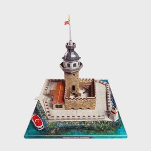 3D-puzzelset Maiden's Tower – model Istanbul Kız Kulesi – doe-het-zelf kartonnen architectuurset 1:250 – Turkse souvenir – 43 stuks