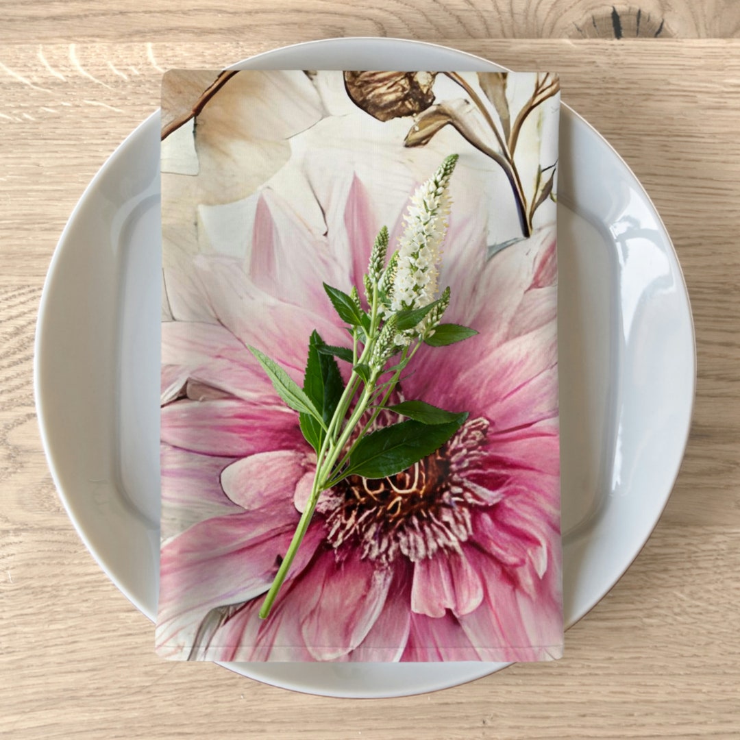 Vintage Inspired Floral Fabric Napkins Set of 4 Country Etsy