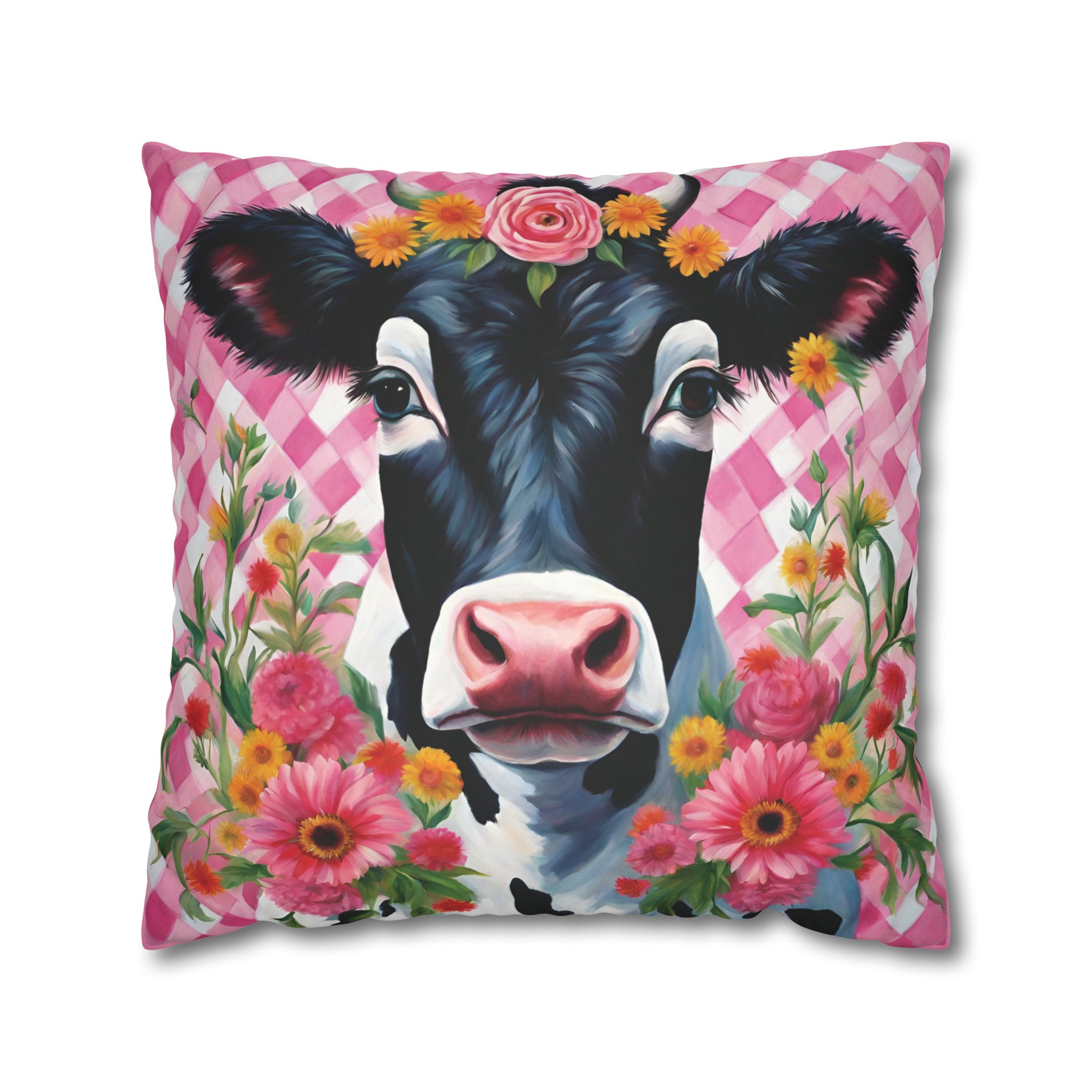 Funny Cow Cattle Decorations Pillow Covers 12x20 Set of 2, Cotton Linen  Reversible Throw Pillows Covers for Outdoor Couch Sofa Living Room Animal