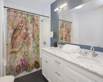 Details about   Owl Kids Bright Animal Retro Hook Waterproof Bath Shower Bathroom Curtains DIY 