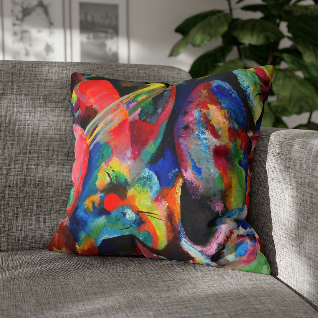Abstract Art Throw Pillow COVER Vibrant Modern Art Pillow Etsy