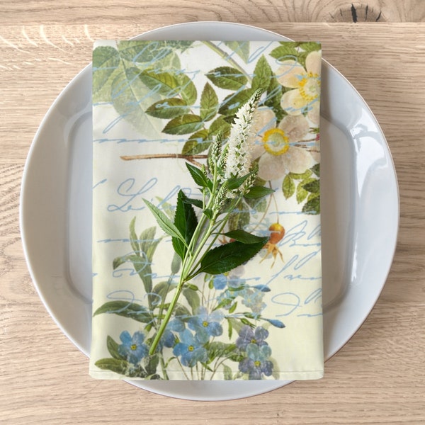 Floral Cloth Napkin Etsy