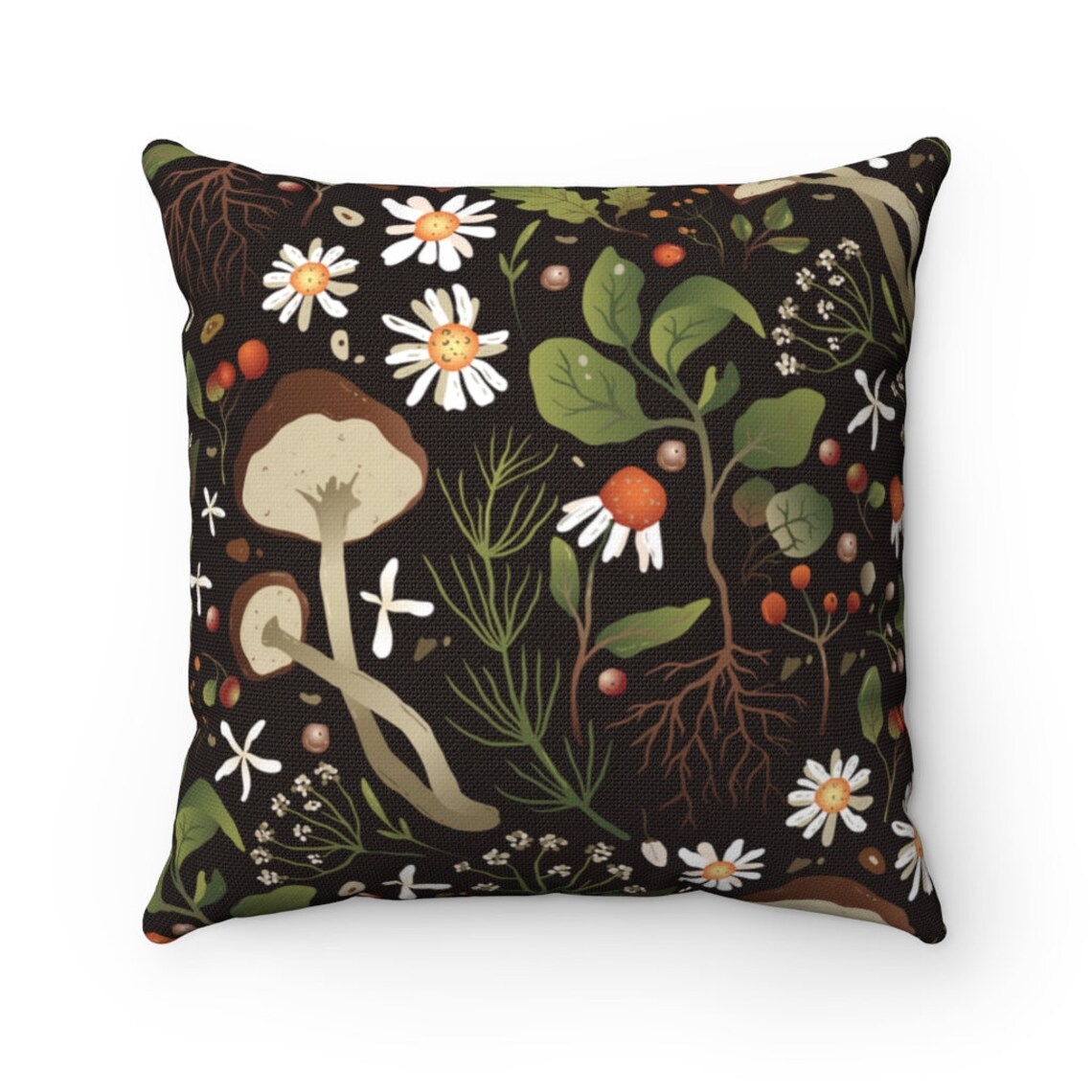 Trippy Hippie Throw Pillow Cover Mushroom Pillow Sham Boho Etsy