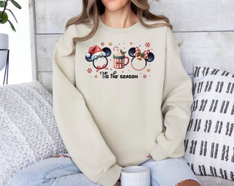 Disney Christmas Sweatshirt, Mickey Christmas Hoodie, Family Christmas Sweatshirt, Christmas Gift, Xmas Minnie Hoodie, Tis The Season Shirt